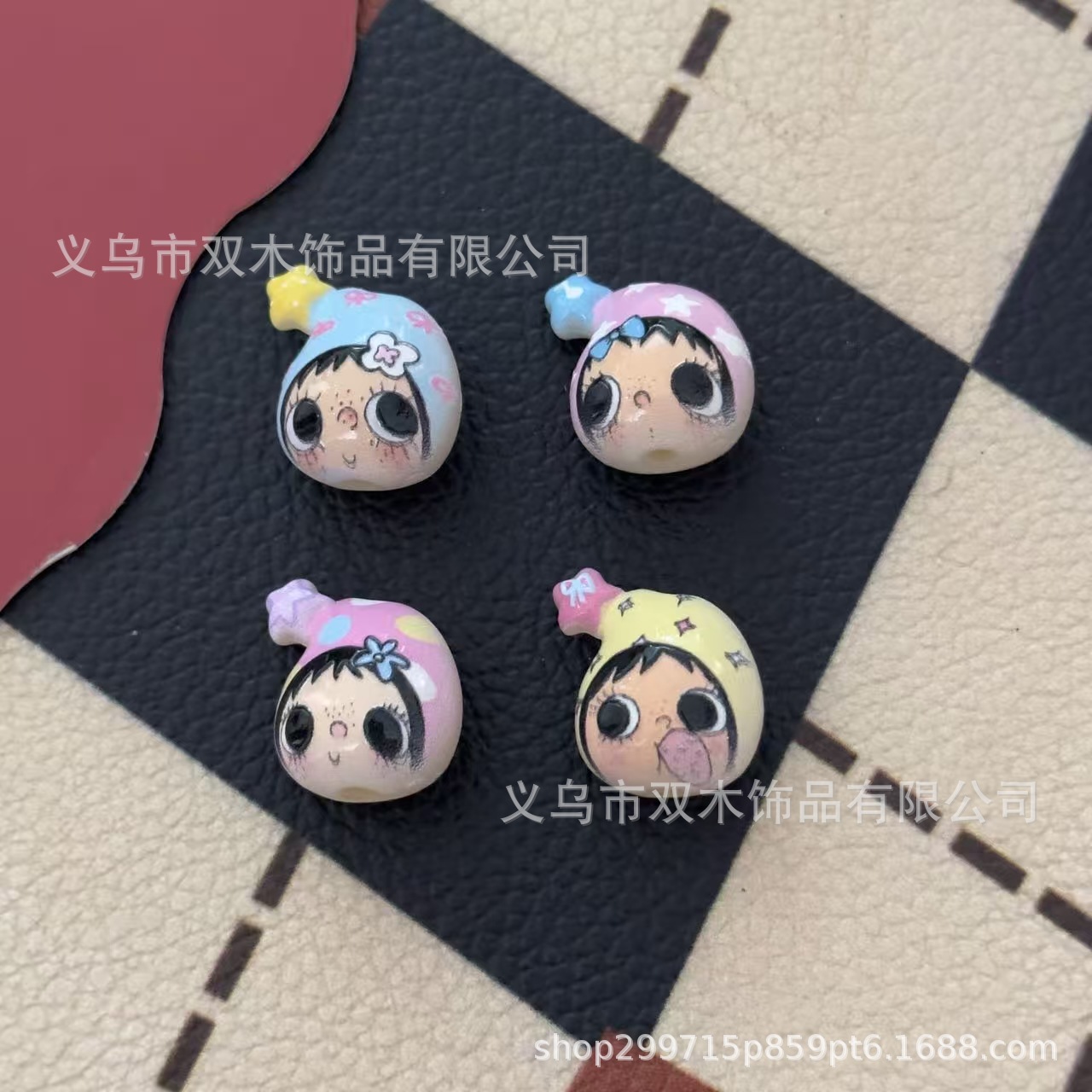 Phone Accessories Beads - 10 adet baskılı kabartmalı yıldız şapka
