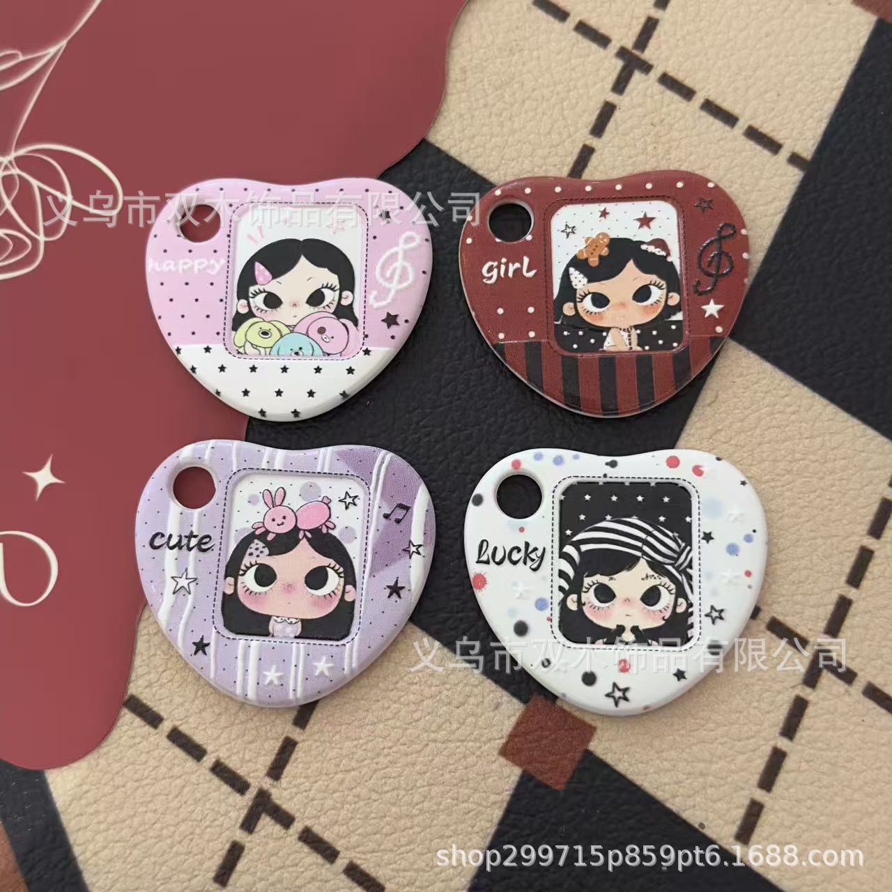 Phone Accessories Beads - 10 adet Baskılı Rölyefli Küçük Kız