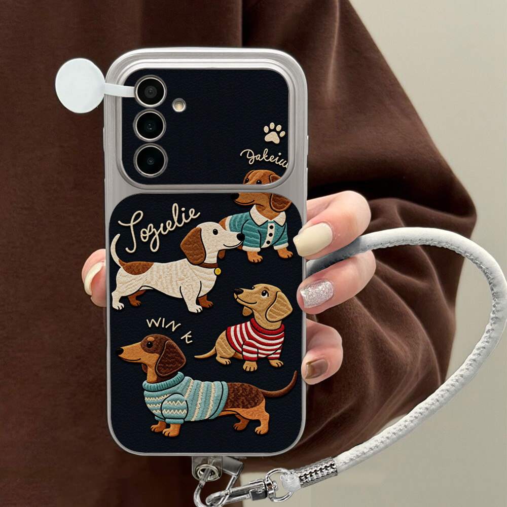 Lanyard Phone Strap - Karikatür Dachshund Desenli Samsung A56 A55