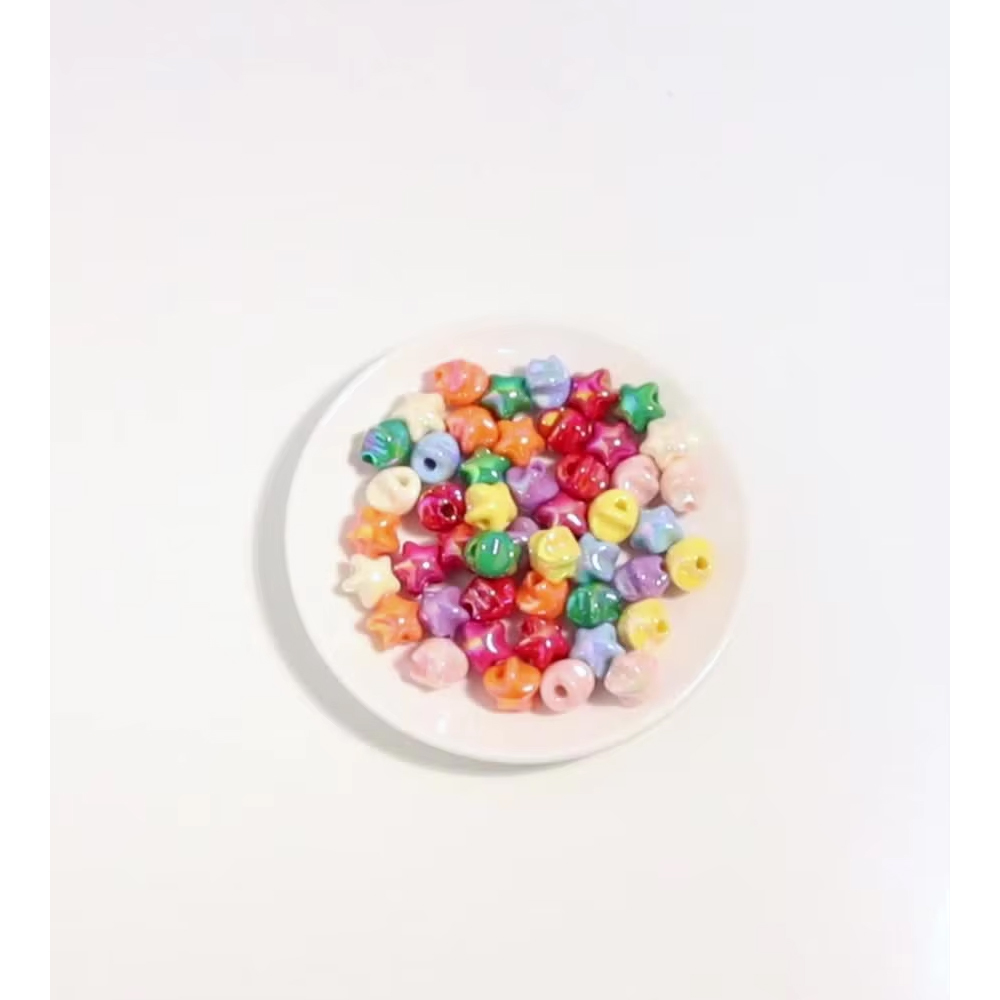 Phone Accessories Beads - 10 adet 14x15mm Akrilik Renkli Yıldız