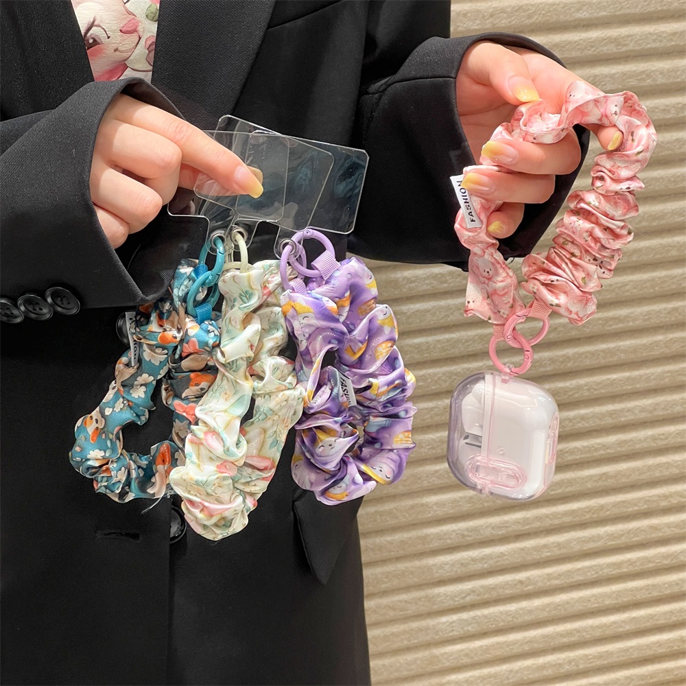 Lanyard Phone Strap - Kadın ipek saten Scrunchies evrensel telefon