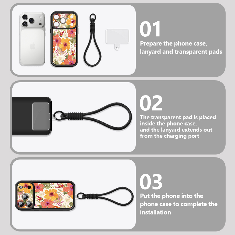 Renkli Çiçek Baskılı Kordonlu  - Lanyard Phone Strap incelemesi ve fiyatı