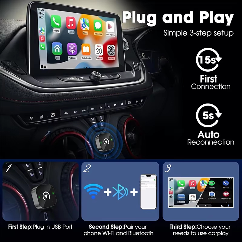2'si 1 arada Kablosuz CarPlay  - Phone Accessories Design incelemesi ve fiyatı